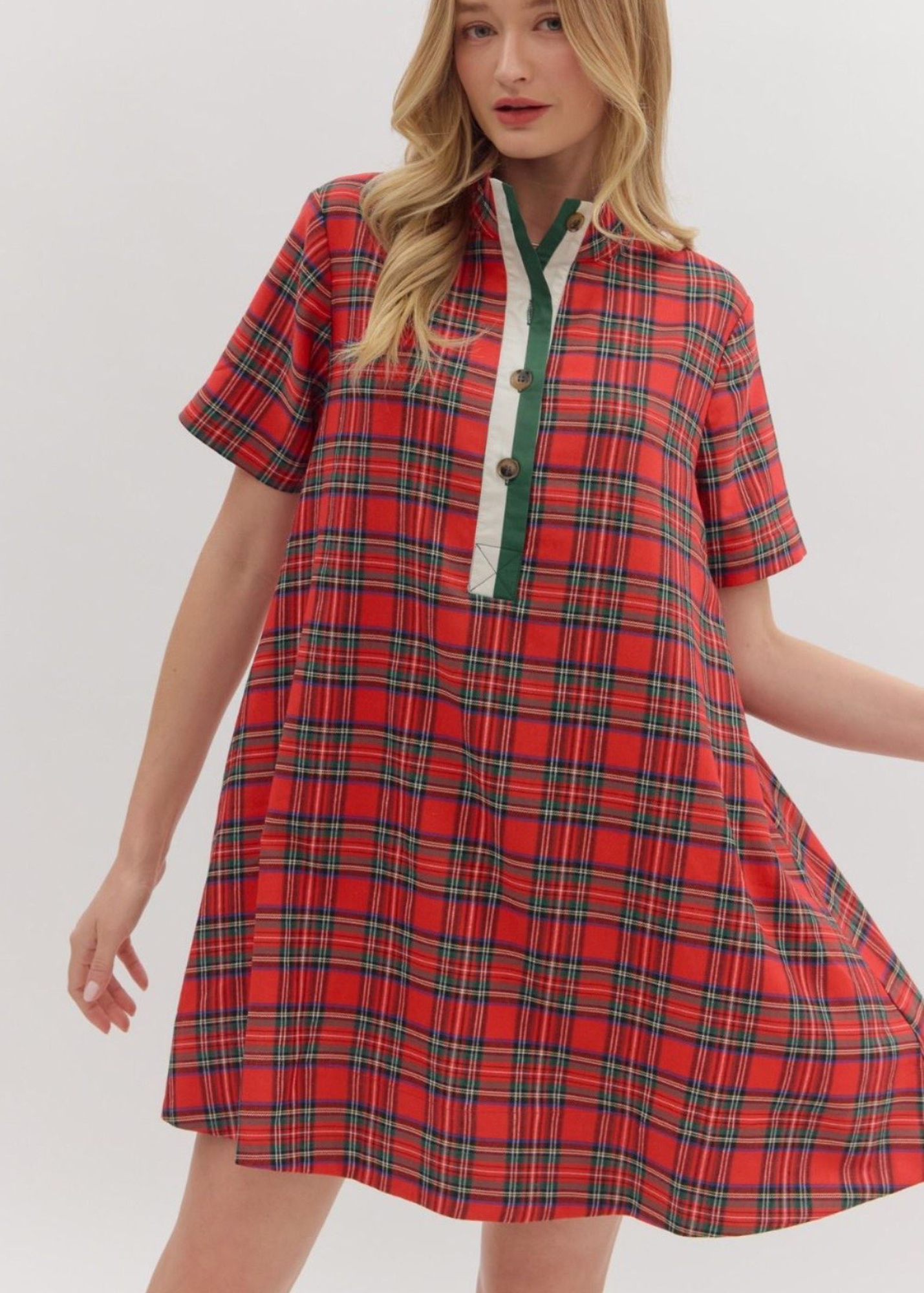 Blaire Plaid Shirt Dress