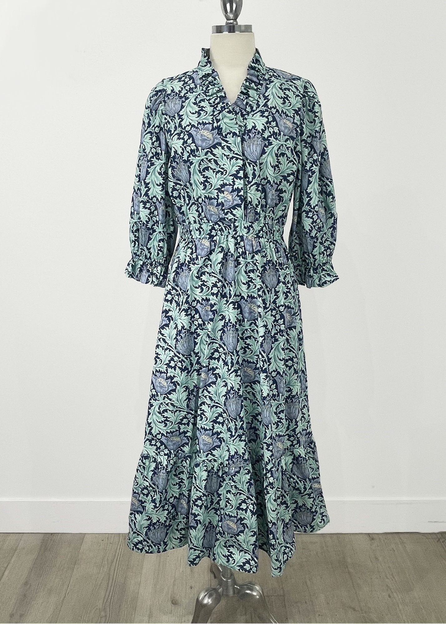 Louise Ruffle Collar Midi Dress
