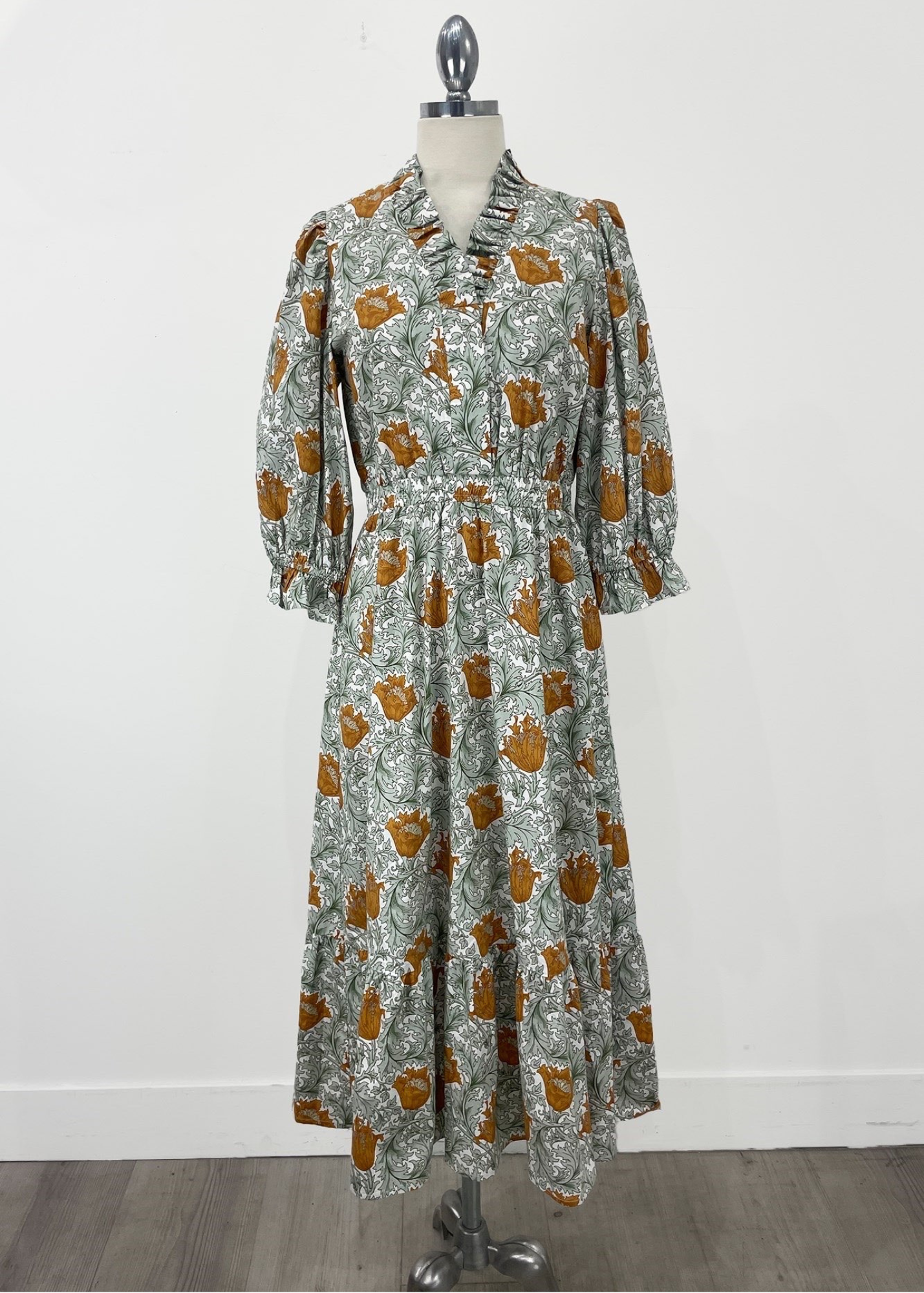 Louise Ruffle Collar Midi Dress