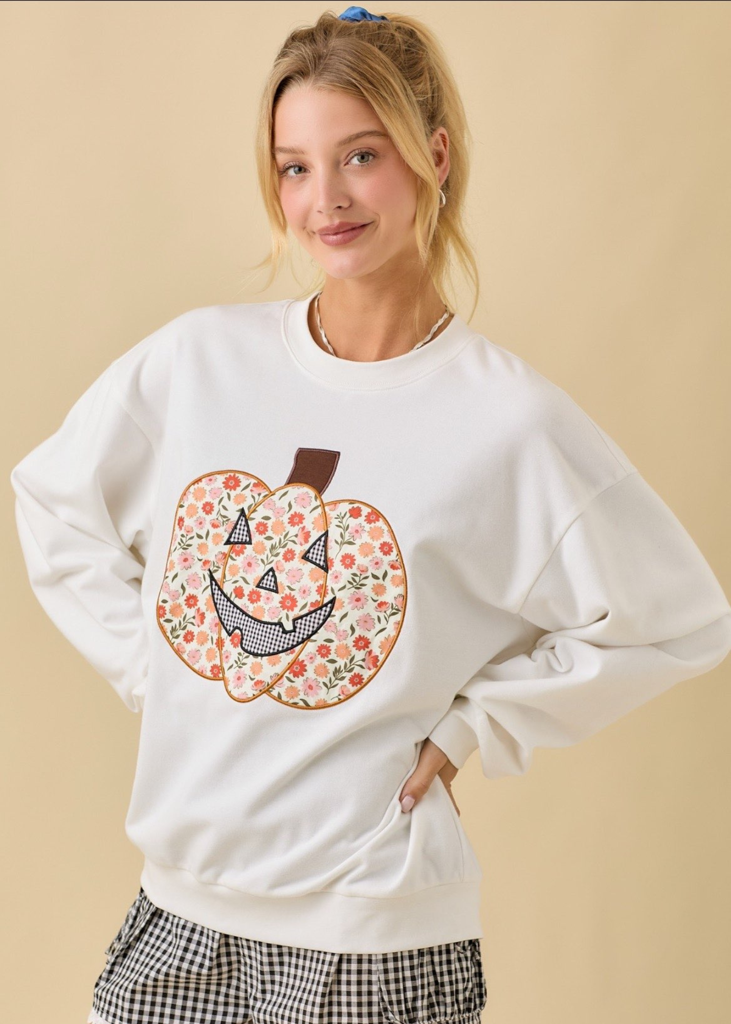 Lena Floral Pumpkin Sweatshirt