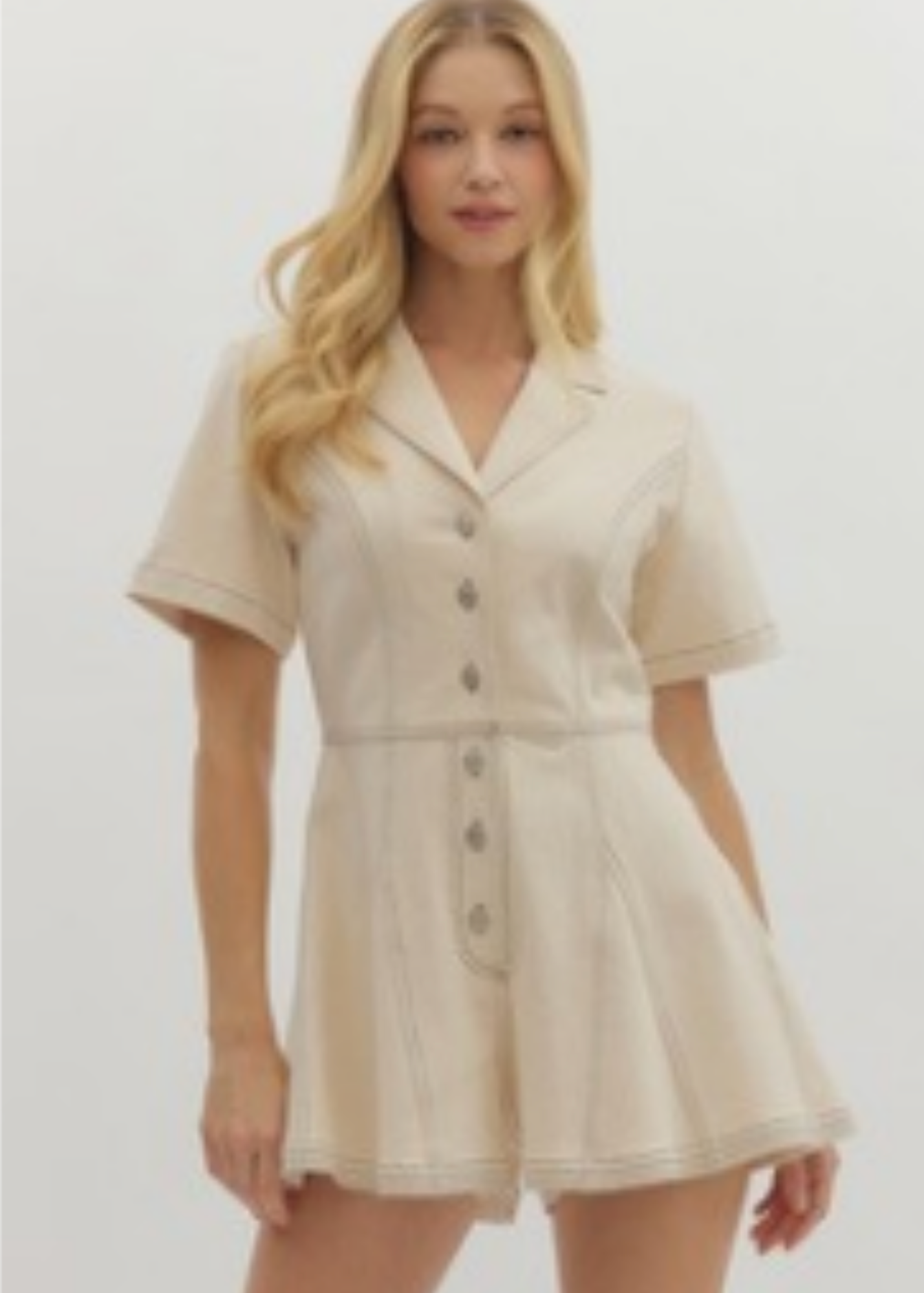 Chloe Button-Front Romper
